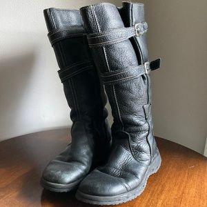 Comfy, warm, black leather boots